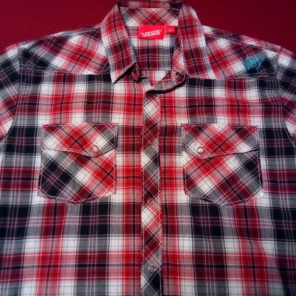 Vans Snap Front SS Western Surf Skate 100% Cotton - Picture 2 of 6